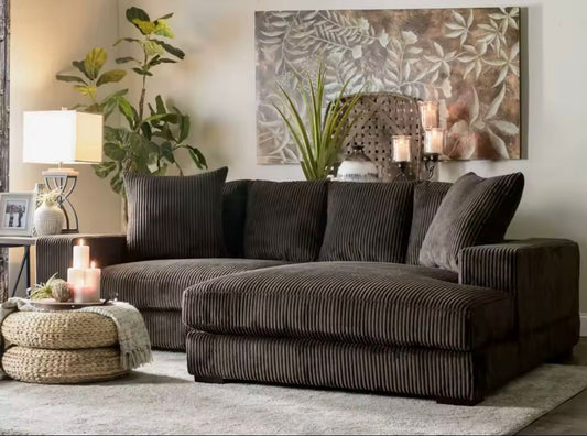 Canapé d’angle Cosy 210x160 cm – Velours côtelé ultra doux 890€