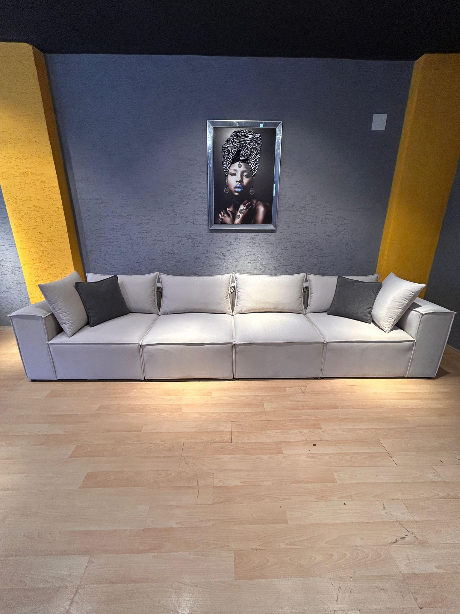 canapé modulable avec pouf intégré