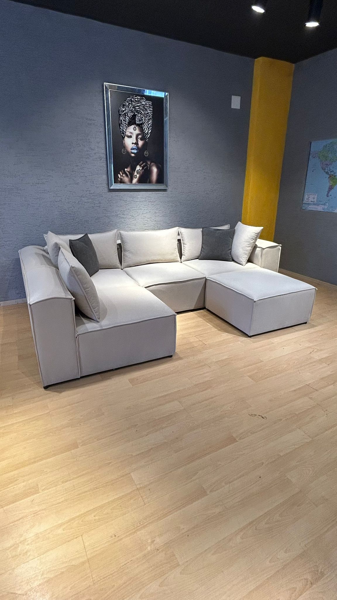 canapé salon beige démontable